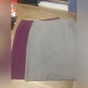 Lot of 2 Worthington Pencil Mini Slirts Purple and Gray 16W